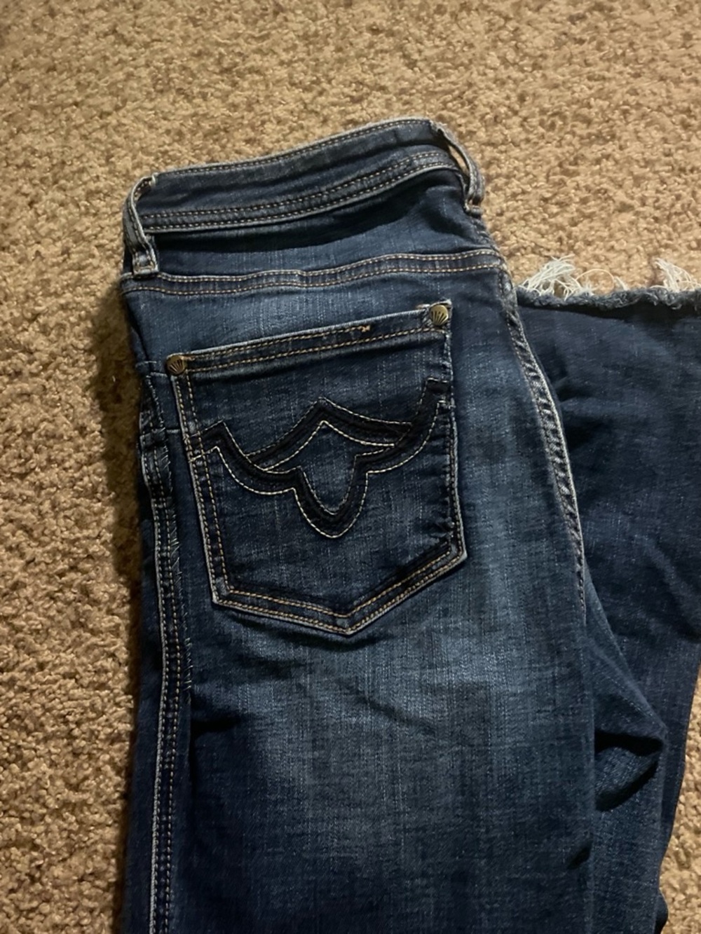 Shyanne Dark Blue Women's Denim Jeans - Classic Pocket Stitch